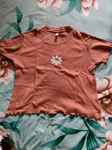 Cute Daisy Embroidered Tee