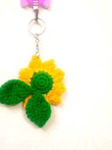 Sunflower Crochet Keychain