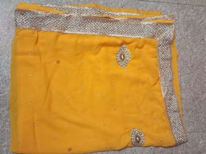 Yellow Embellished Saree