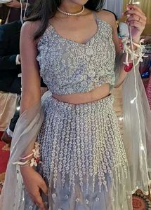 Grey Embroidered Lehenga Choli