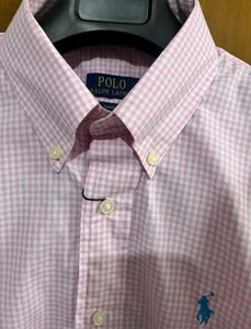 POLO RALPH LAUREN LIGHT PINK CHECK SHIRT L(40)