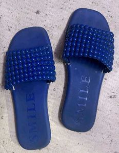 Blue Beaded Slides