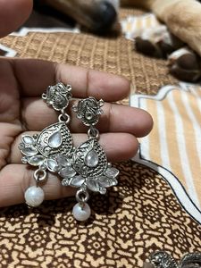 Oxidized Silver Earrings Set
