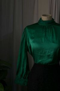 Zara Green Satin Blouse
