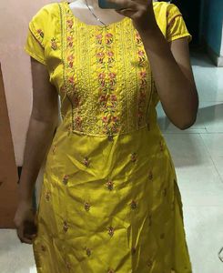 Yellow Embroidered Kurta Set