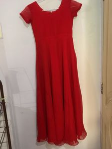 red umbrella long gown with designer cap full part