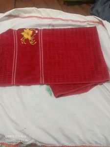Red Bath Towel Big Size Not Used