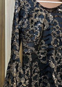DESIGNER BLACK SEQUINS MINI DRESS