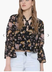 Forever 21 Large Lined Chiffon Floral Print Dressy