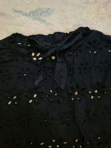 Black Floral Lace Tunic Top