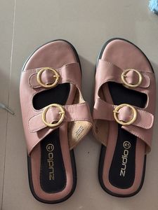 Zudio Pink Buckle Slides - Size 41