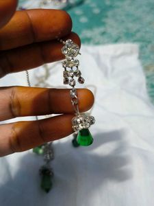 Emerald Green Stone Necklace &amp; Earring Set