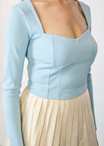 Blue Long Sleeve Top