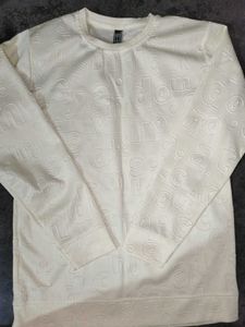 Textured Cream Crewneck