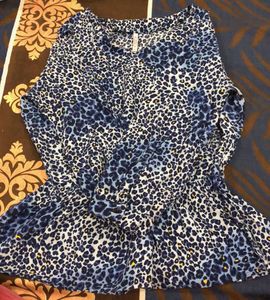 Leecooper Blue Animal Print Top