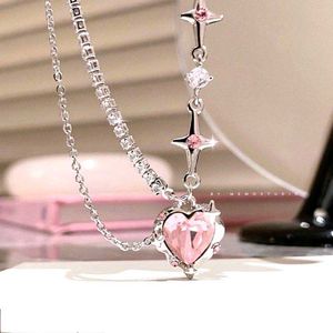 Y2k Pink Heart & Star Necklace