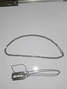 Razor Blade and cuban pendant chain