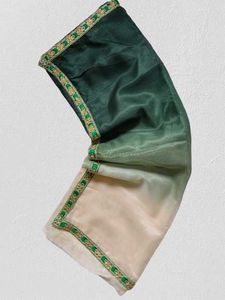 Ombre Effect Cream Green Saree