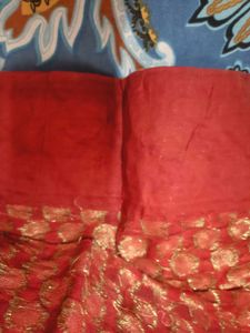 Elegant Red &amp; Gold Sari