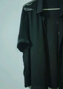 Black  Shirt With Transparent  Shoulders