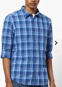 Blue Checked Casual Shirt From Indian Terrain
