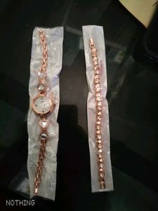 Rose Gold Watch & Bracelet Set