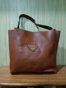 Guess Brown Perforated Tote Bag