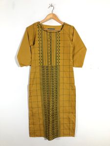 Mustard Yellow Printed Kurta (Women’s)