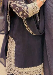Elegant Black Embroidered Kurta And garara