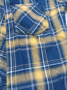 Blue &amp; Yellow Plaid Flannel Shirt