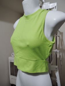 Xs,S,M, open back with knot Lime Green Crop Top