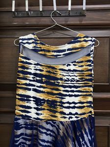 Blue Dress With Net Detailing