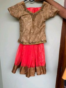 Orange And Gold Lehenga Choli Ethnic Wear