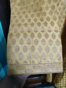 Golden Yellow Silk Kurta Set For Men ( xxxl)