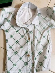 Boys Green Suit - Shirt, Overcoat and Pants
