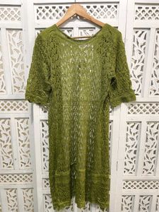 🏷️New With Tag Boho Green Crochet Dress A