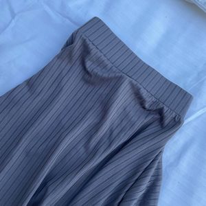 Y2K One Side Asymmetrical Grey Rib Pinterest Skirt