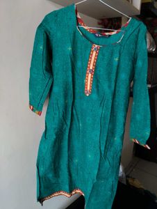 Green Printed Kurta