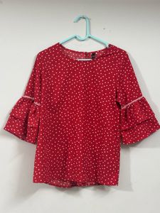 Red Polka Dot Top
