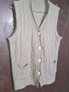 Vintage Sleeveless Cardigan Vest