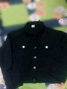 Black Cropped Denim Jacket