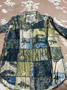 Patchwork Print Button-Down Shirt