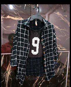 Checkered Shirt with Tee