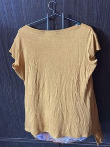 Yellow Floral Print Tunic Top