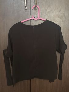 Black Top With Ribbon Tie On Sleeves