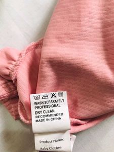 GIRLS RIBBED BABY PINK OVERCOAT