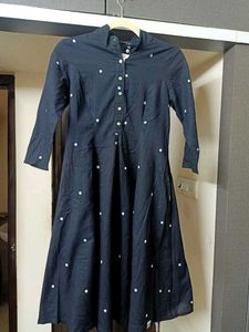 Ajio Polka Dot Print A Line Kurti