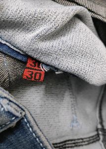 Light Blue Denim Jeans with Stone Work (Size - 30)