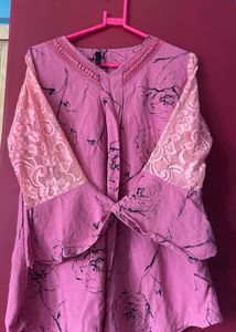 Rose Pink Blouse Top