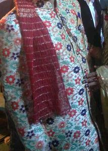 Floral Sherwani with Brooch